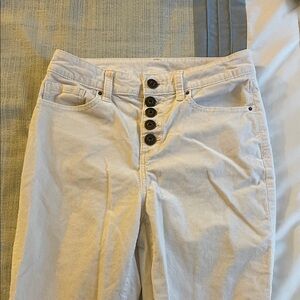 Style & Co. High Rise white cropped cords size 4